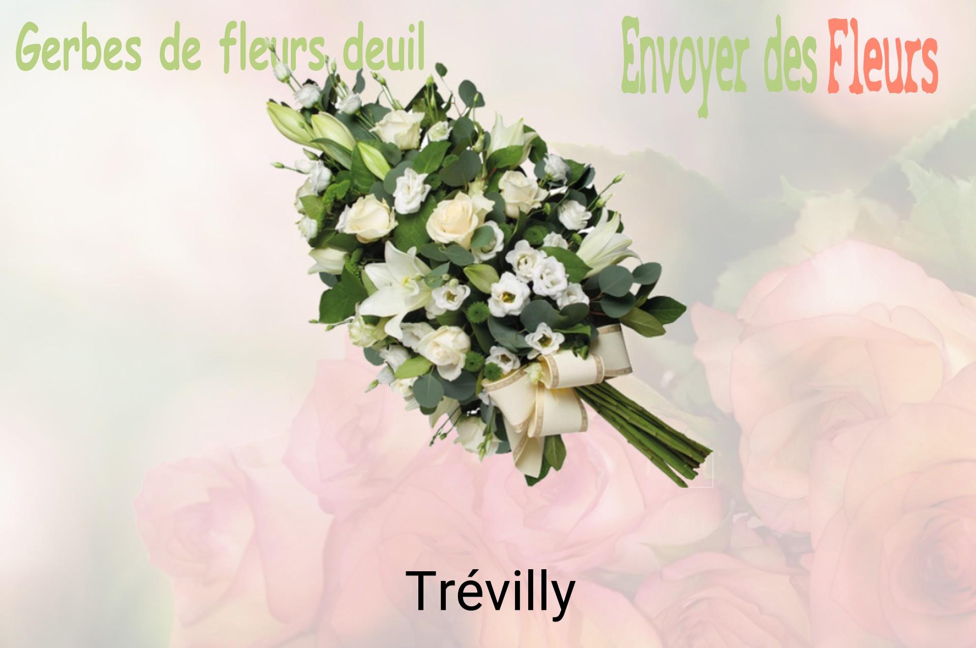 Gerbe de fleurs de deuil livrée à Trévilly